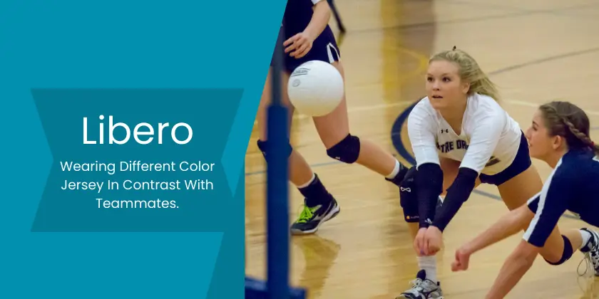 Libero Position At Volleyball Court 