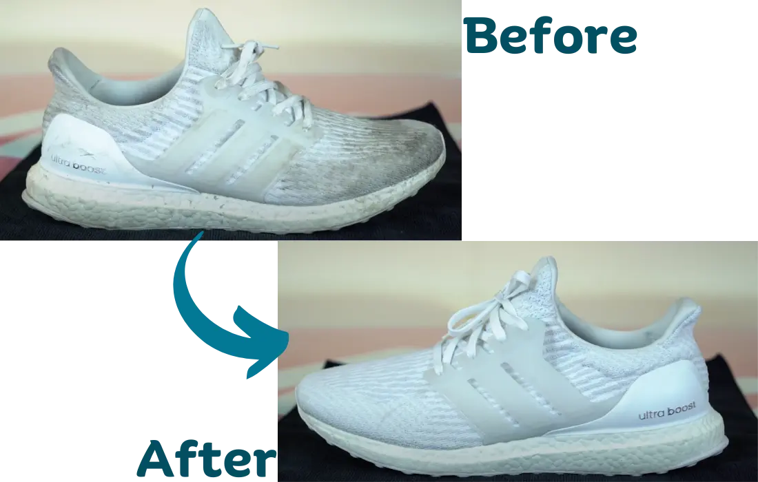 White Volleyball Shoes Cleaning Result